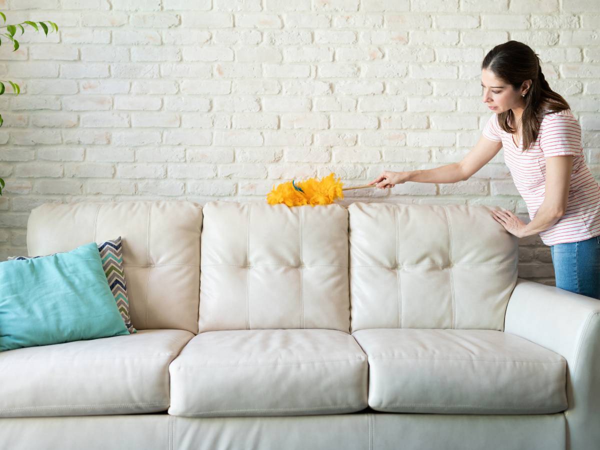Pranie jasnej kanapy. Obrazek w artykule Jak wyczyścić kanapę? Praktyczne porady czyszczenia mebli tapicerowanych